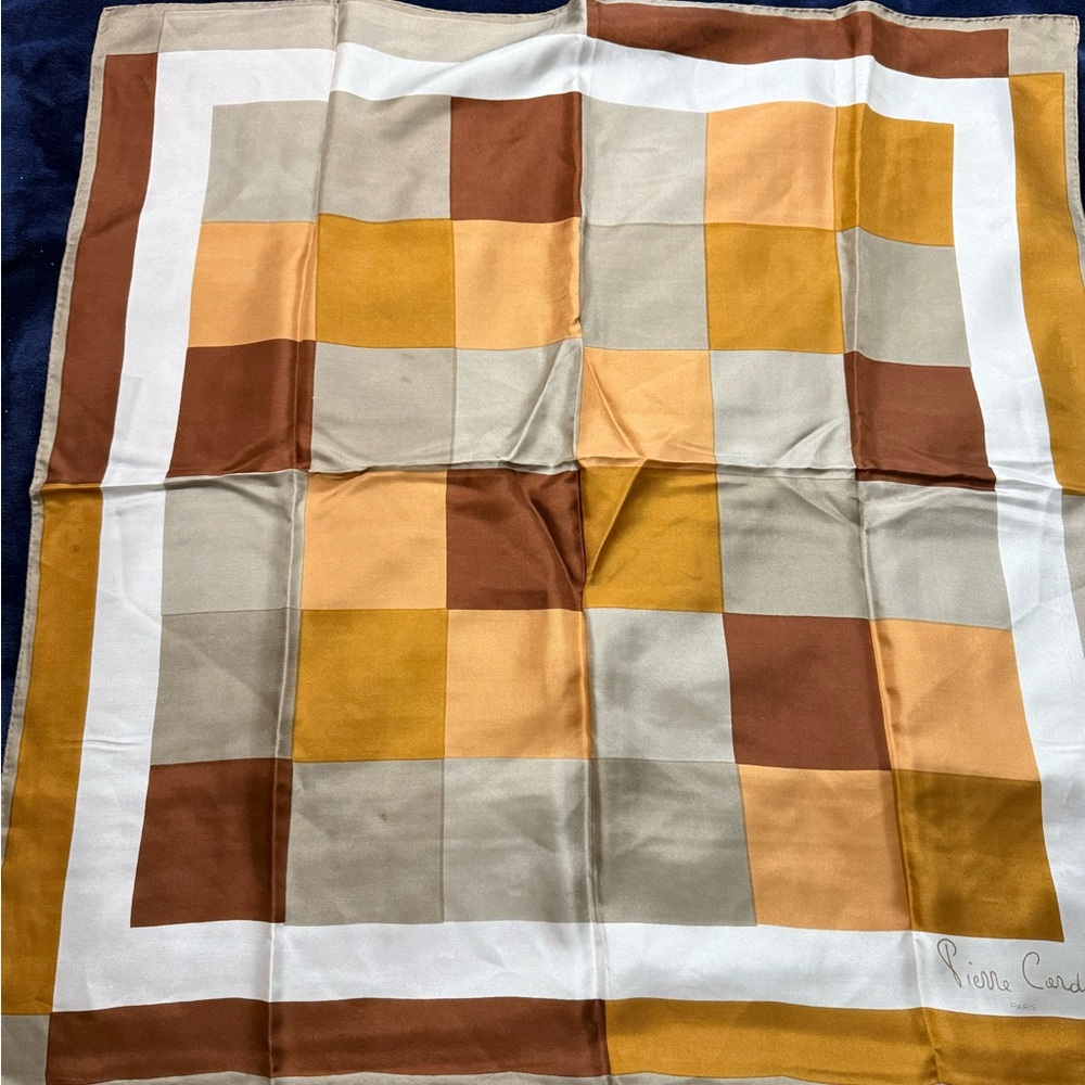Pierre Cardin  Color Block Silk Scarf